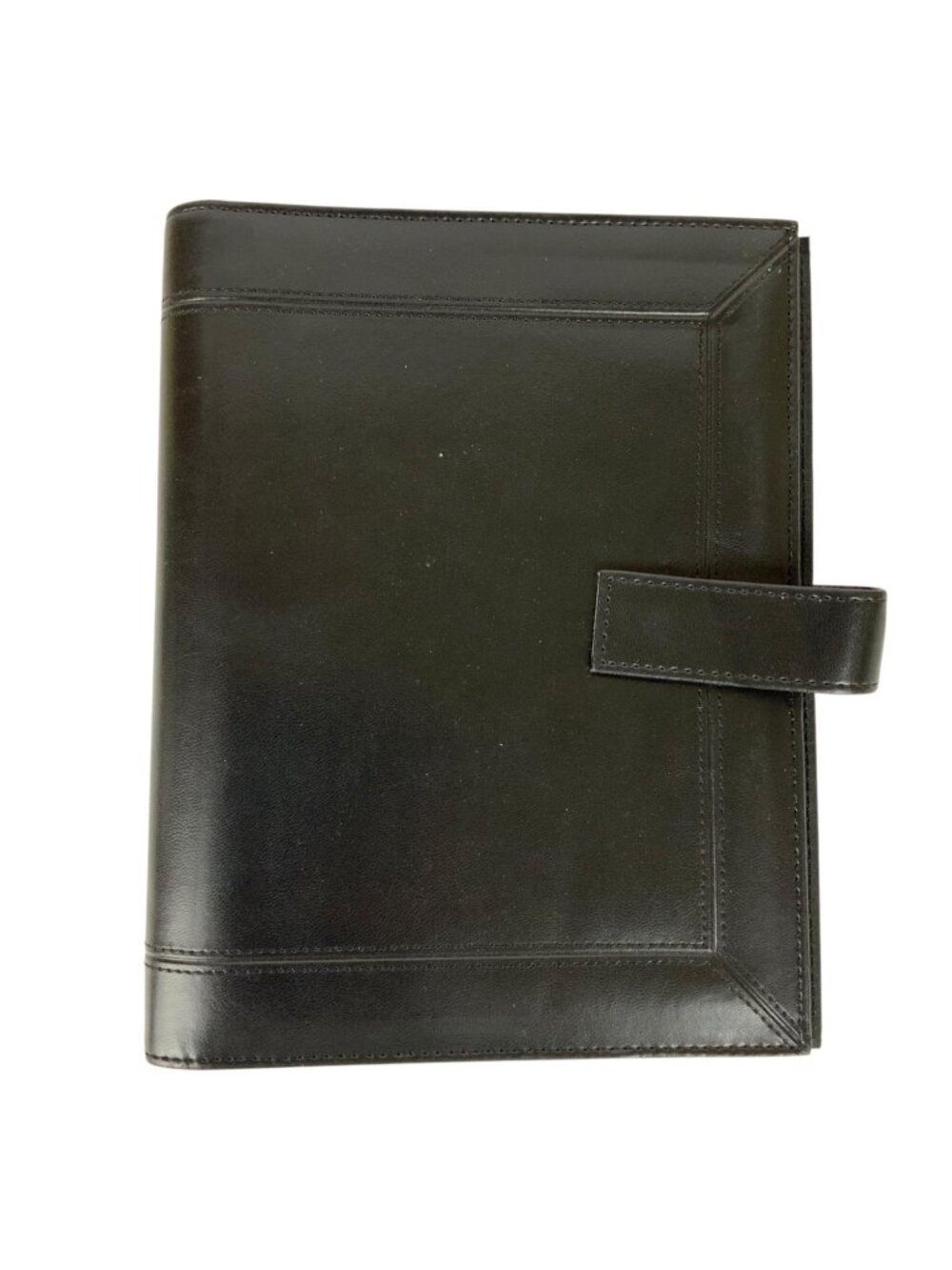 Day-Timer Black Synthetic Leather Planner 7 Ring Binder With Snap Closure